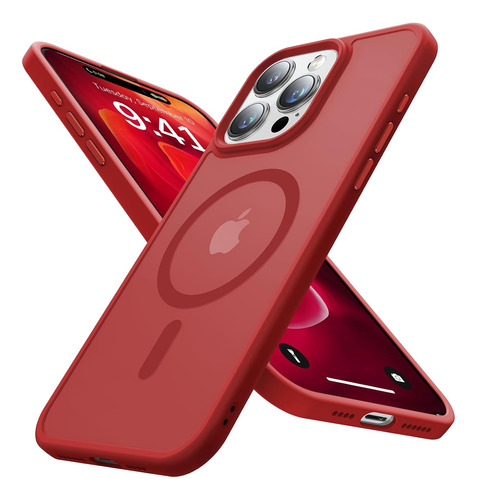 Funda Magnetica P/ iPhone 15 Pro Max Comp/magsafe - Rojo