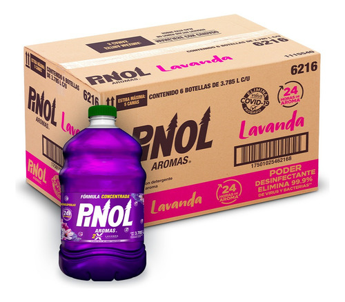 Pinol Limpiador Multiusos Aroma Lavanda 3.785L Caja con 6pzs