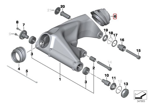 Goma Original Trasera De Cardan Para Bmw R1200gsa 2008 