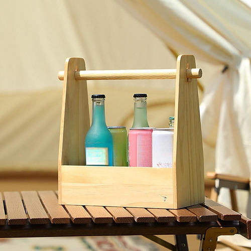 Cesta Para Condimentos Al Aire Libre, Cesta De Madera Para