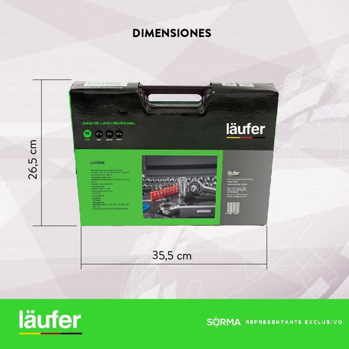 Imagen 6 de 10 de Juego De Llaves Tubo Laüfer X 75 Piezas Autos-camiones-motos