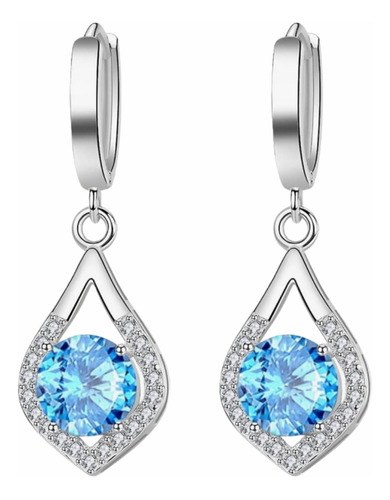 Aros Plata Elegante Brillantes Fiesta Mujer + Empaque