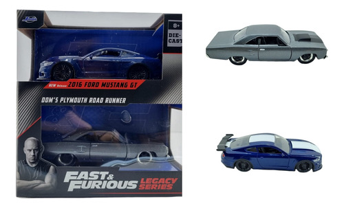 Twin Pack 2016 Ford Mustang Gt & Plymouth Runner Esc. 1:32 