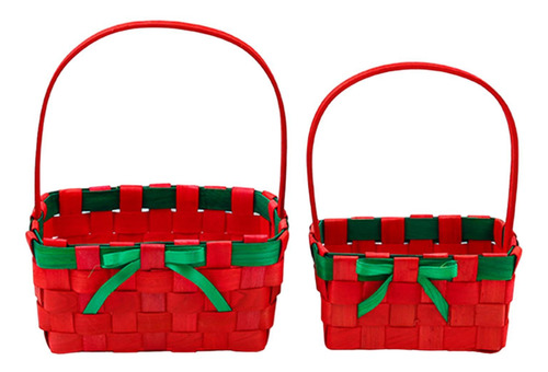 Cesta De Regalo De Navidad, Cesta De Flores Rojo Cantidad 2