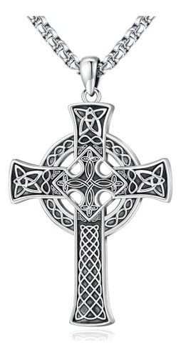 Collar Cruz Celta De Plata 925 Para Hombre Mujer, Irlandés