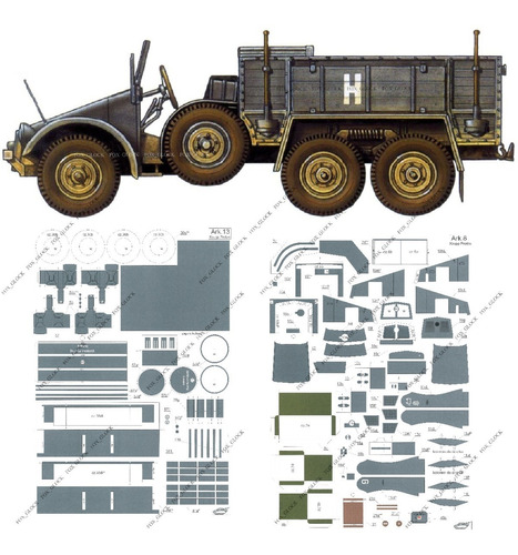 Krupp Protze L2h 143 Kfz.70 1.25 Papercraft