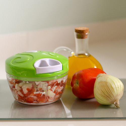 Imagen 2 de 10 de Picadora Manual Verduras Cortador De Vegetales Pica Cebolla