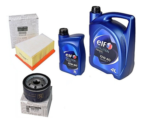 Kit X3 Filtros + Elf Evolution 10w40 X5 L Clio Kangoo K4m 