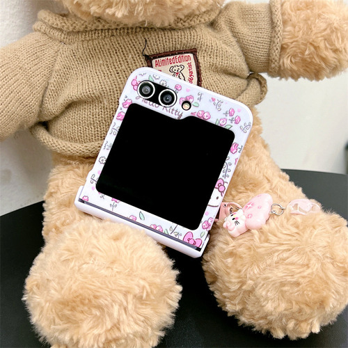Funda De Hello Kitty Con Dije Para Celular Zflip3/4/5/6