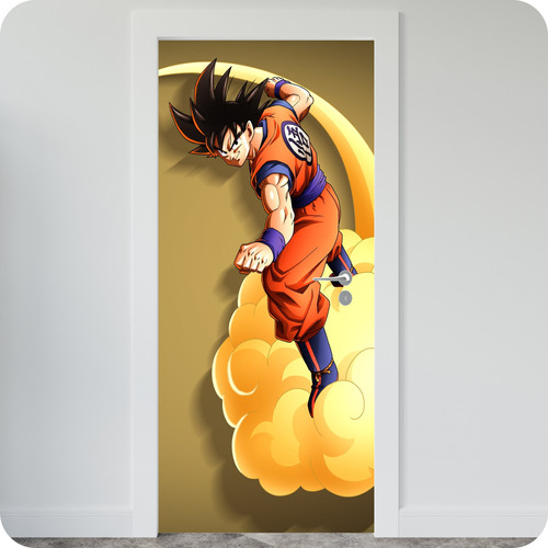 Vinilo Pared Puerta Dragon Ball Z Goku Nube Voladora