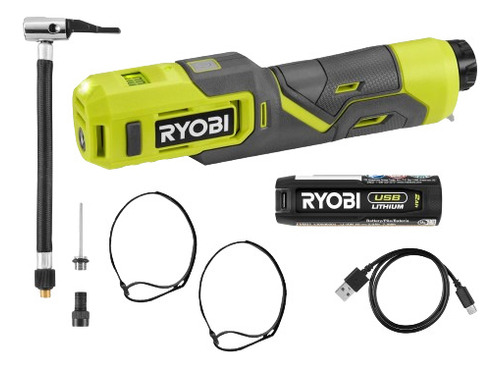 Inflador De Llantas Y Balones Ryobi, Inalambrico Recargable