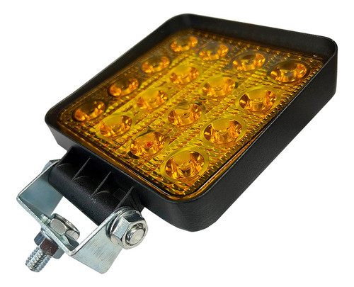 Neblinero 16 Led Foco 10-30v Auto Camión 4x4 Cuadrado Ámbar