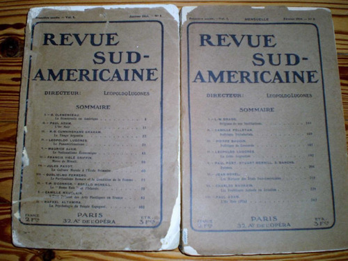 Revue Sudamericaine N°1 Y 2 Director: Leopoldo Lugones