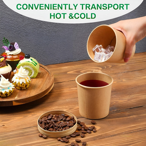 Set X50 Potes Contenedor De Alimentos Pote Kraft C/tapa 26oz Bowl Kraft Envases Pote Kraft 760ml Ensaladera Potes Para Colaciones Contenedor De Alimentos Bowl Sopa Potes Bowl Ensalada Pasteleriuscl