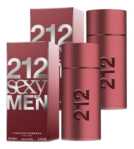 Paquete 212 Sexy Men Carolina Herrera 100ml Caballero 2 Pzas