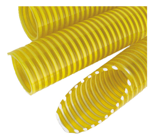 Manguera Amarilla Espiralada Liquiflex 2'' (50mm)x25 M