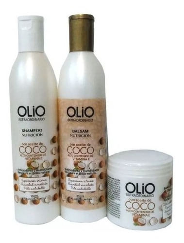 Kit Olio Shampoo Acondicionador Baño De Crema Aceite Coco