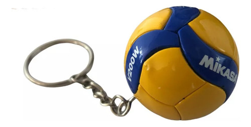 Llavero Balón Voleibol V200w Mikasa Réplica Miniatura 3.7cm Color Amarillo/azul