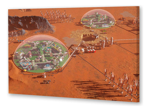 Cuadro 20x30cm Cupulas Ciudades Artificiales Marte