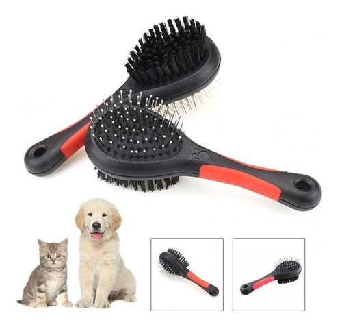 Imagem 4 de 5 de Escova Dupla Face P/ Pentear Renovar Pelo Pet Cachorro Gato