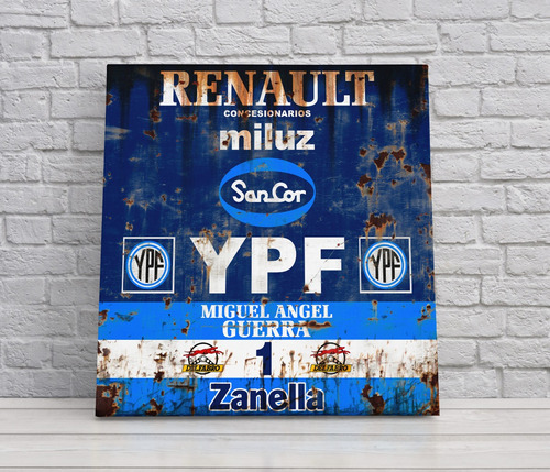 Carteles Retro Miguel Angel Guerra Tc2000 Renault 30x30 Cm