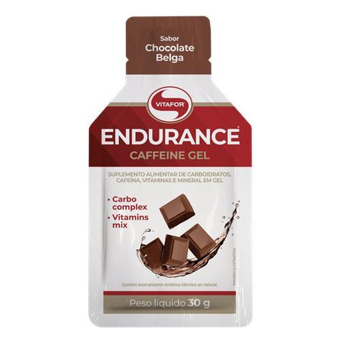 Kit 3x: Endurance Caffeine Gel Chocolate Belga Vitafor 30g