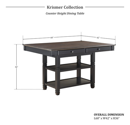 Lexicon Krismer Mesa De Comedor Con Altura De Mostrador Color De La Tapa Color De Las Patas