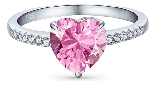 Anillo Corazón Elevado Reluciente Rosa + Set De Accesorios