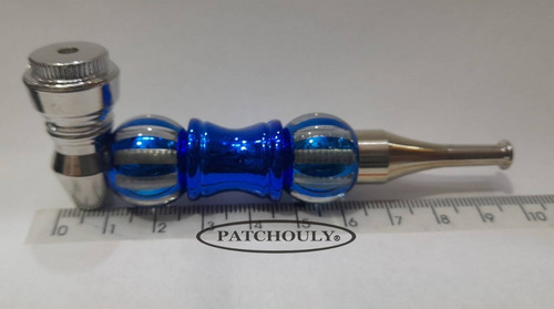 Imagen 5 de 5 de Pipa Metal Acrílico Filtro Rejilla Desarmable Tapa 10 Cm.