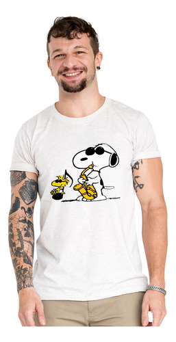 Polera Snoopy Woodstock Jazz Peanuts Algodon Organico Wiwi