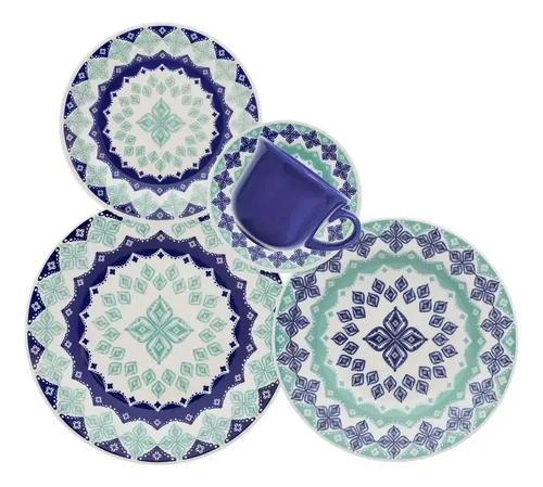 Aparelho de Jantar Oxford Cerâmica Lola 30 Pç Biona - R$ 289,9