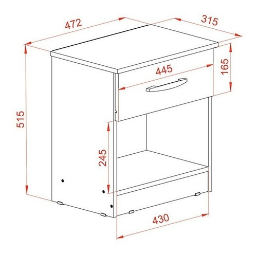 Mesa Luz Con Cajon Super Express Blanca 56152 - Luico Hogar
