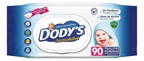 2 Pza Toallitas Húmedas Dodys Dermoactive Hipoalergénicas 90
