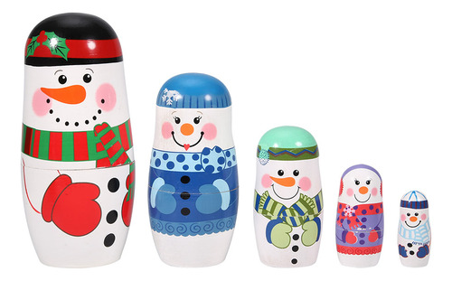 Muñecas Nesting Dolls De Navidad Pintadas A Mano, Bonitas Pi