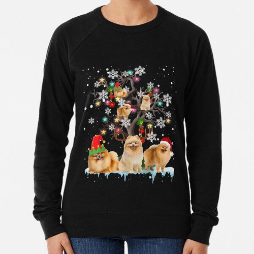 Buzo Navidad Pomerania En Árbol Santa Pomeranian Dog Lover C