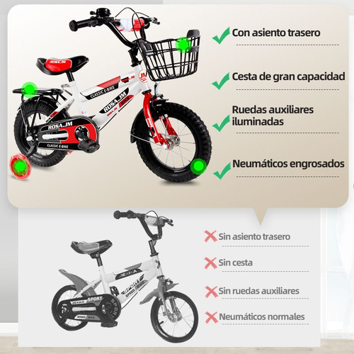 Bicicleta Infantil Roja De 16 Pulgadas Con Casco Incluido Color Rojo Tamaño Del Cuadro 16
