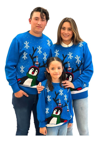 Imagen 1 de 5 de Sueter Navideño / Ugly Sweater Niños Con Pinguino