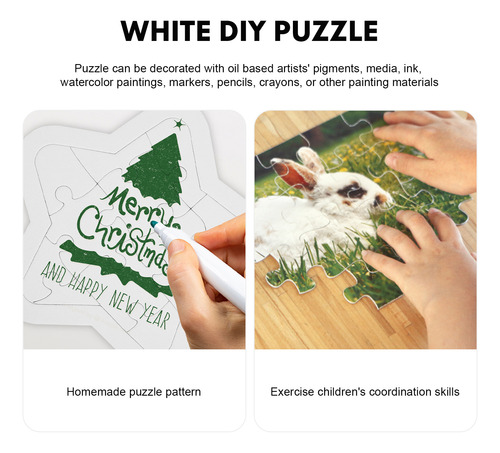 Rompecabezas Con Pegamento Para Colorear En Blanco, 4 Juegos