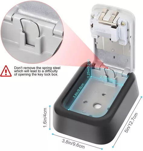 Caja de seguridad Puroma para llaves, caja de seguridad para la pared, con  combinación de 4 dígitos, gran capacidad para guardar 5 llaves, para llaves