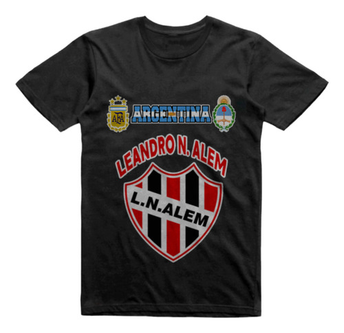 Remera Algodon Negra Leandro N Alem Villa Nueva