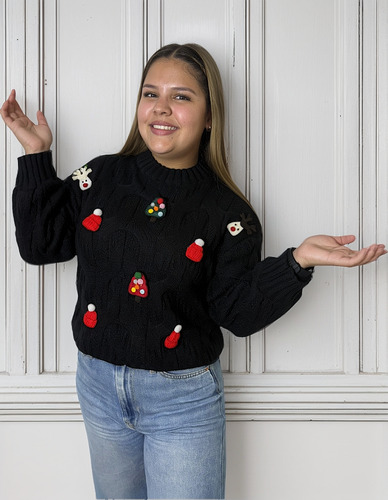 Suéter Ugly Navideño Navidad Renos Moda Tejido