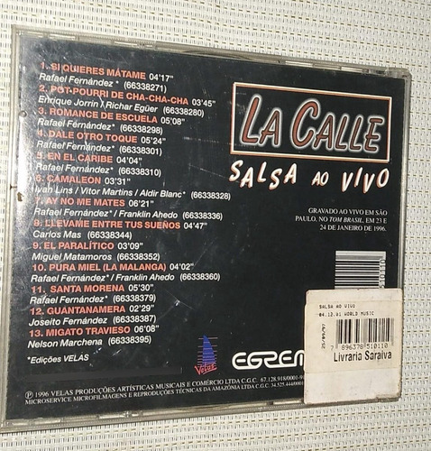 Cd La Calle - Salsa Ao Vivo ( 15748 ) (Usado)