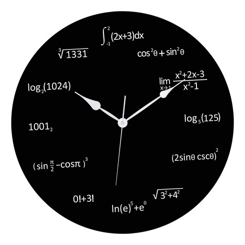 Reloj De Pared Con Ecuaciones Matemáticas, Redondo,.
