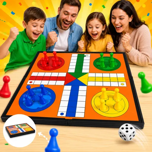 Jogo Ludo Tabuleiro Dobrável Profissional Estojo Portátil