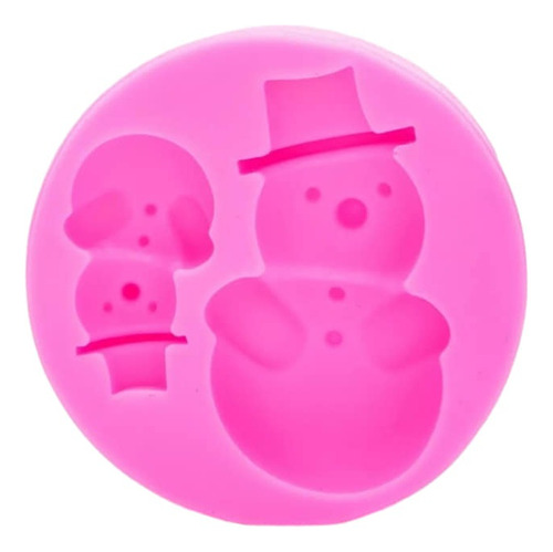 *molde Silicon 2 Muñecos De Nieve Navidad Fondant Pasta Jabo