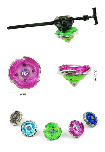 Imagem 10 de 12 de Lançador Duplo C/2 Beyblade Metal 6 Beyblade Led +2 Lançador