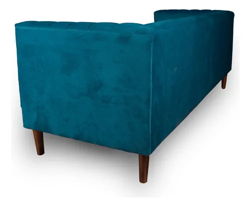 Sofa Sorrento 3 Cuerpos Tela Velvet Vivian - Latam Home