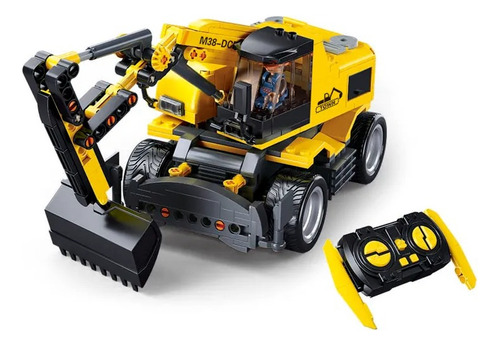 Excavadora A Radio Control 353 Bloques Color Amarillo