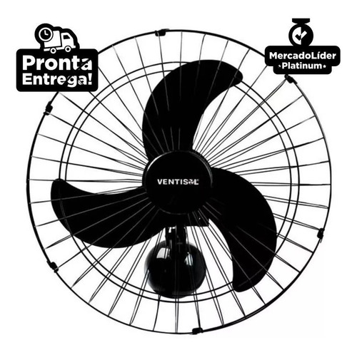 Imagem 2 de 7 de Ventilador Oscilante De Parede 50cm New Grade Preto