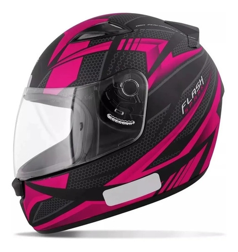 Capacete Moto Ebf New Spark Flash Feminino Preto Rosa Fosco